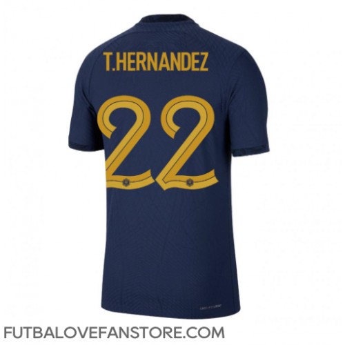 Francúzsko Theo Hernandez #22 Domáci futbalový dres MS 2022 Krátky Rukáv